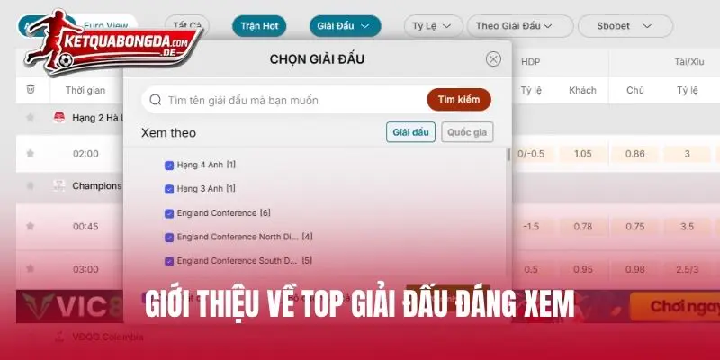 Giới thiệu về top giải đấu đáng xem hiện nay tại website